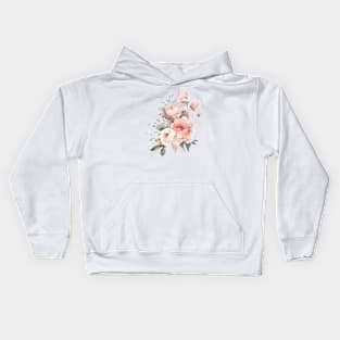 Pink roses bouquet Kids Hoodie